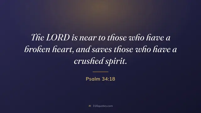 Psalm 34:18 service slide, Broken Hearted