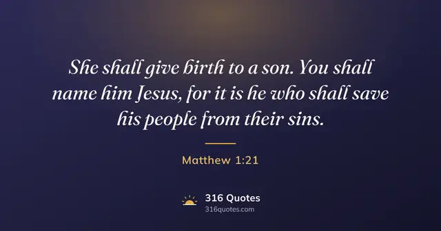 Matthew 1:21 Bible verse image: Call His Name Jesus