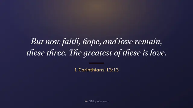 1 Corinthians 13:13 service slide, Faith Hope Love