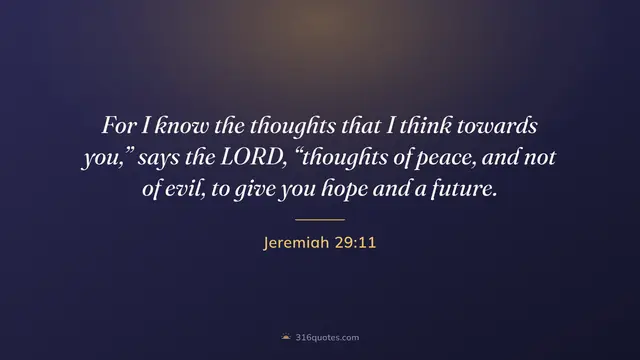 Jeremiah 29:11 service slide, For I Know The Plans I Have For You
