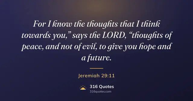 Jeremiah 29:11 Bible verse image: For I Know The Plans I Have For You