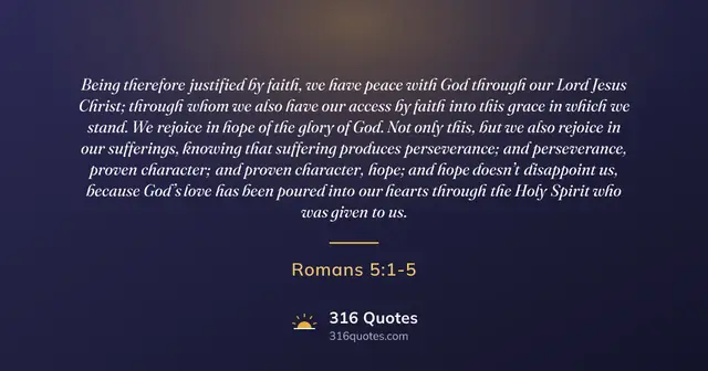 Romans 5:1-5 Bible verse image: Hope Does Not Disappoint
