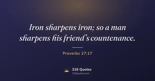 Proverbs 27:17 Bible verse image: Iron Sharpens Iron