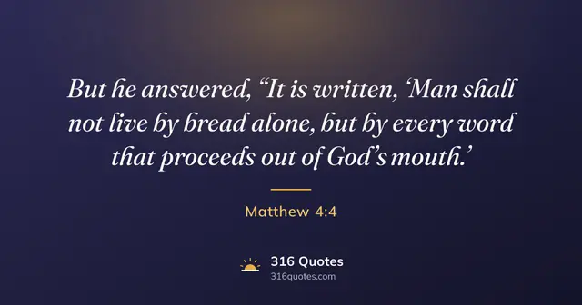 Matthew 4:4 Bible verse image: Live The Word