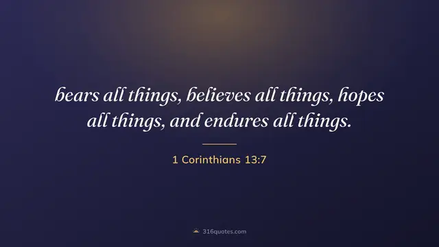 1 Corinthians 13:7 service slide, Love Endures All Things