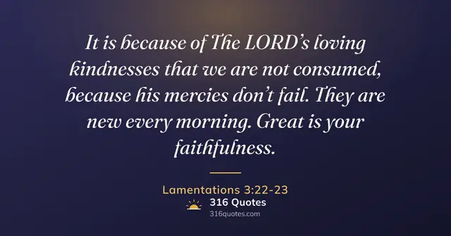 Lamentations 3:22-23 Bible verse image: New Every Morning