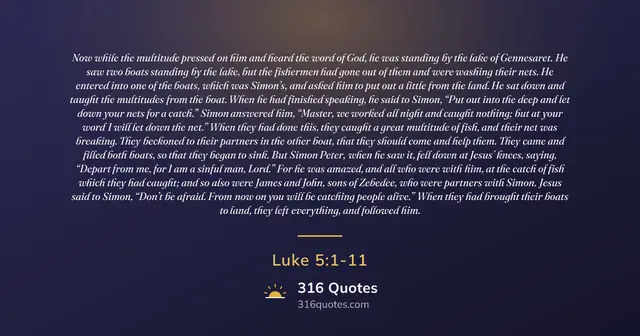 Luke 5:1-11 Bible verse image: Don't Be Afraid: From Now You Will Fish For People
