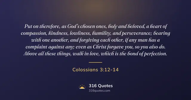 Colossians 3:12-14 Bible verse image: Above All, Put On Love