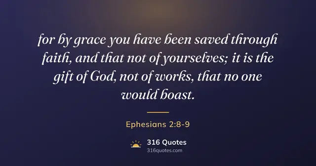 Ephesians 2:8-9 Bible verse image: Saved By Grace