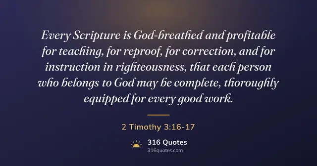 2 Timothy 3:16-17 Bible verse image: All Scripture Is Given By Inspiration Of God