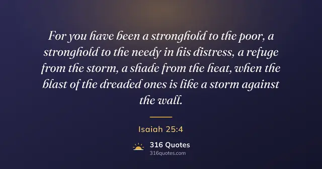 Isaiah 25:4 Bible verse image: Shelter From The Storm