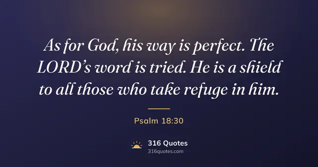 Psalm 18:30 Bible verse image: Take Refuge In Him