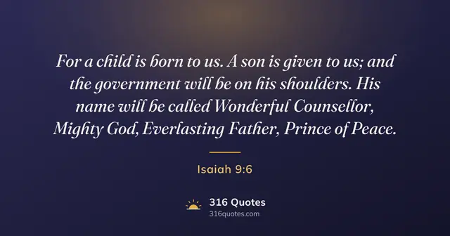 Isaiah 9:6 Bible verse image: Wonderful Counsellor, Mighty God