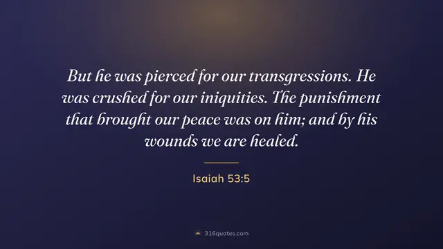 Isaiah 53:5 service slide, Wounded For Our Transgressions